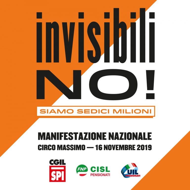 Pensionati in piazza il 16 novembre