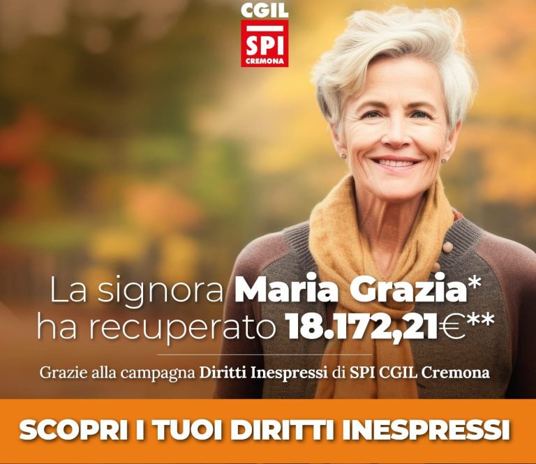 Cremona, grazie allo Spi Maria Grazia recupera dall’Inps diciottomila euro