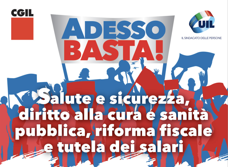 Cgil, Uil, sabato 20 aprile manifestazione nazionale a Roma