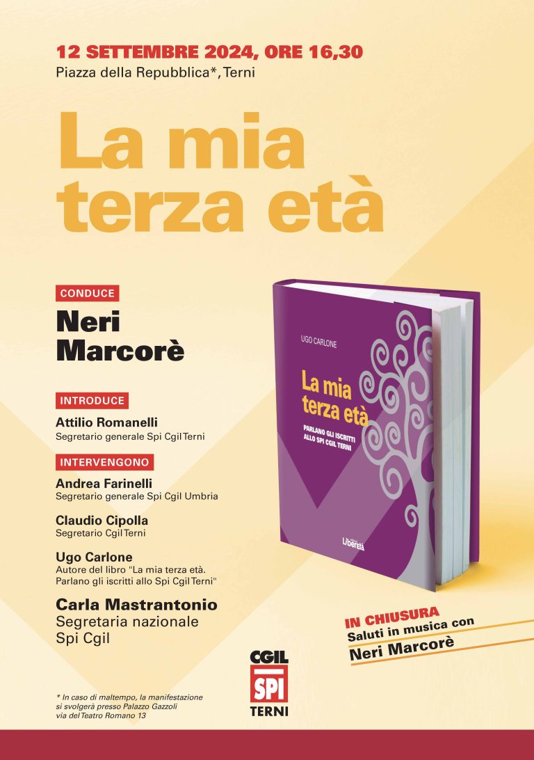 A Terni “La mia terza età” con Neri Marcorè: l’evento di presentazione del libro