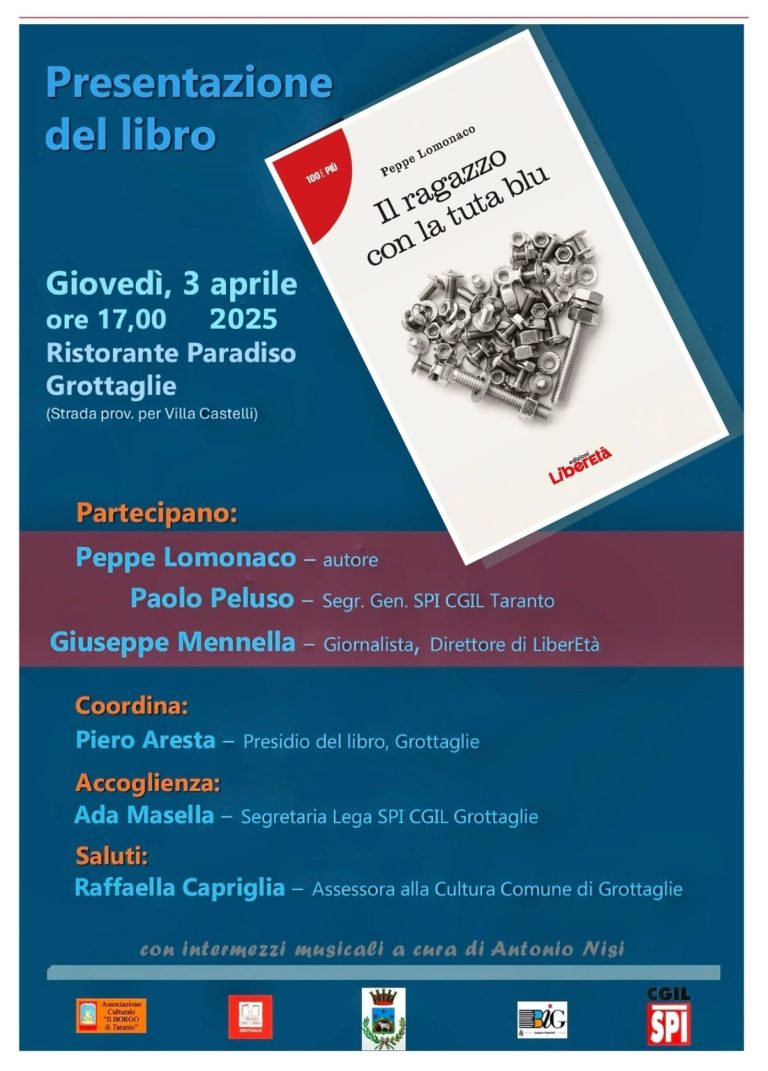 Il ragazzo con la tuta blu, le due presentazioni in Puglia