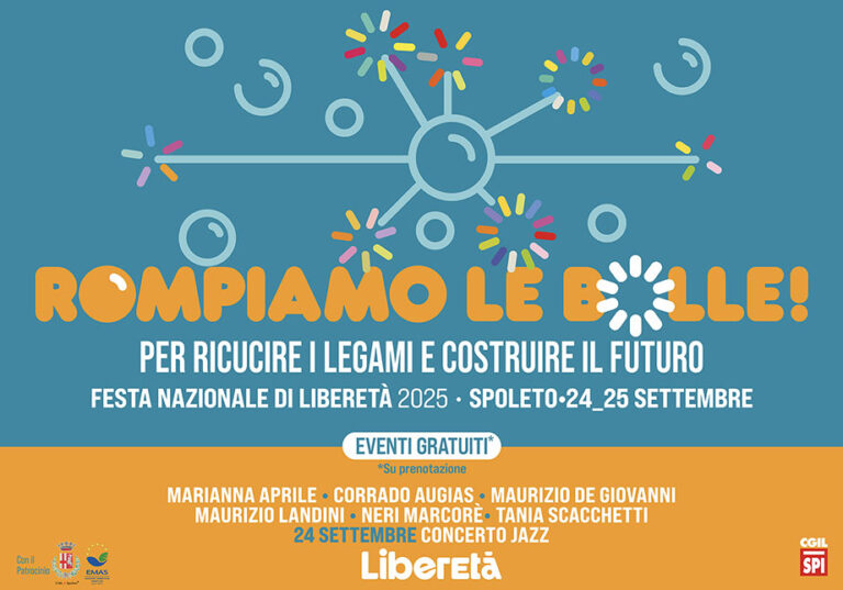 A Spoleto la Festa nazionale di LiberEtà: due giorni di cultura, diritti e partecipazione